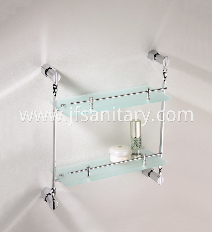 Double layer glass towel shelf